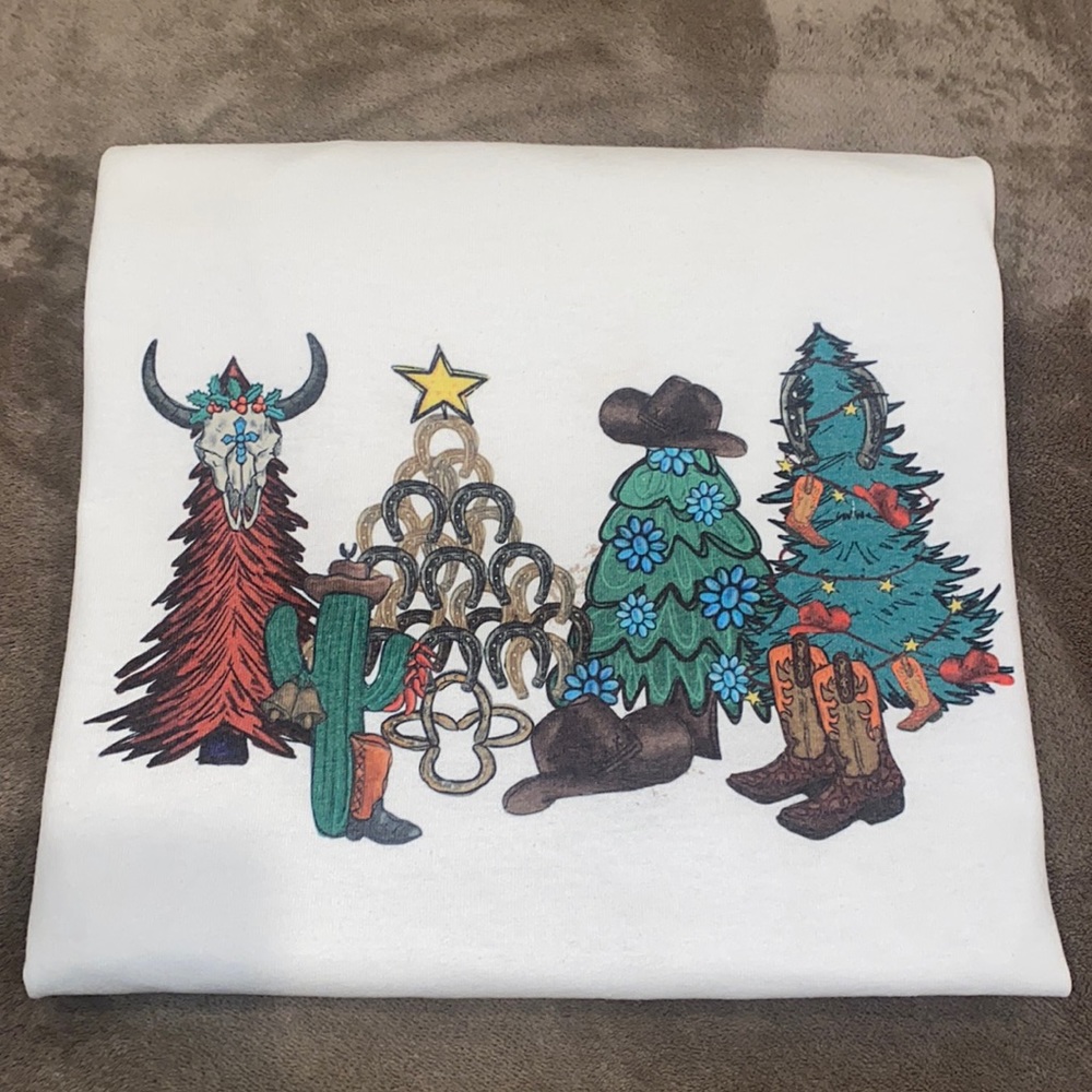 Country Christmas T-Shirt Holiday Cowboy Christmas Shirt Adult Medium